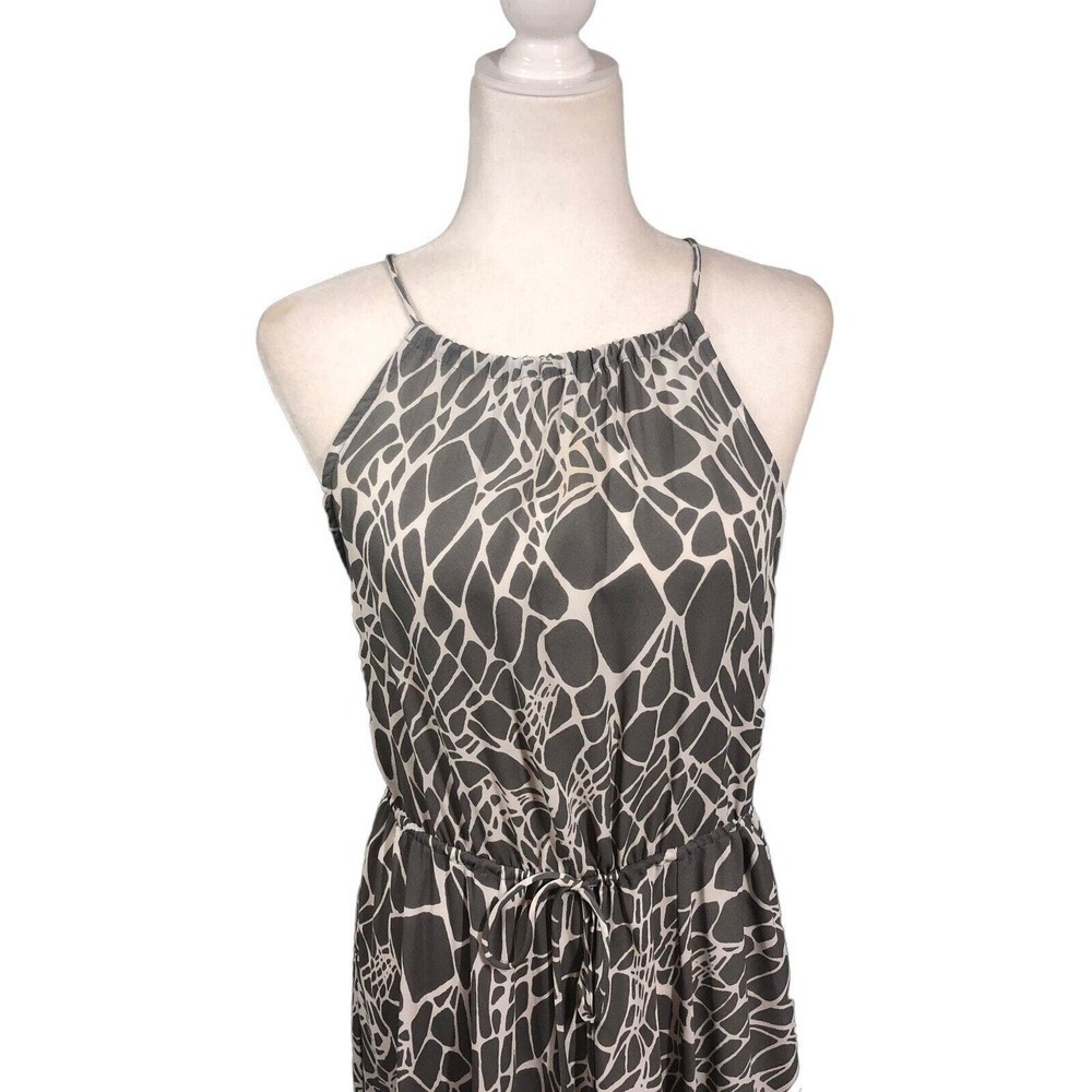 Lulu's‎ Dress Womens S Marble Mood Print Halter Sleeveless Tie Maxi Gown Boho - Picture 11 of 14